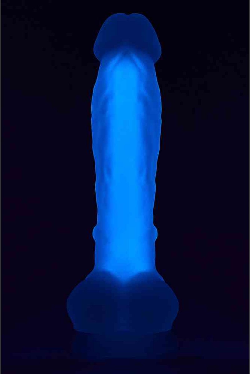 Фаллоимитатор люминесцентный на присоске Dream Toys RADIANT Glow In The Dark синий, М