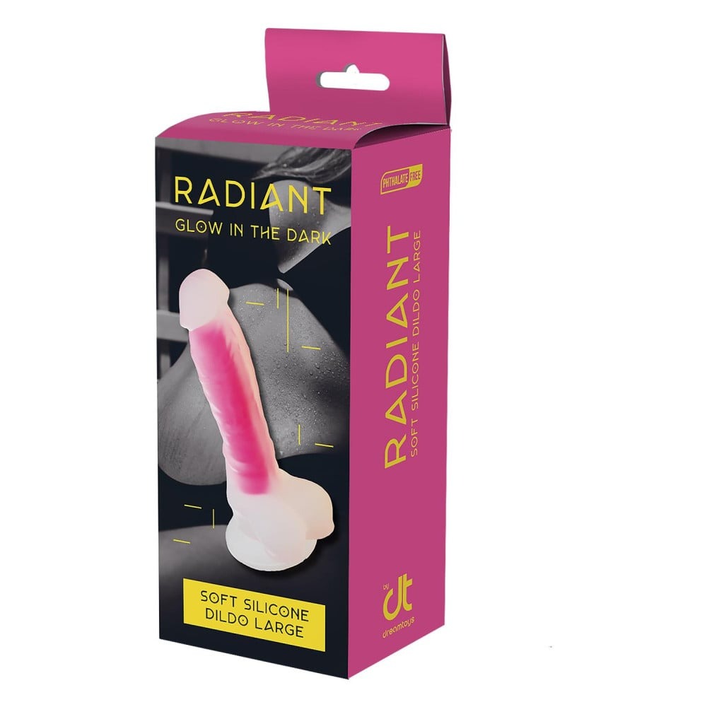 Фаллоімітатор люмінесцентний на присосці Dream Toys RADIANT Glow In The Dark рожевий