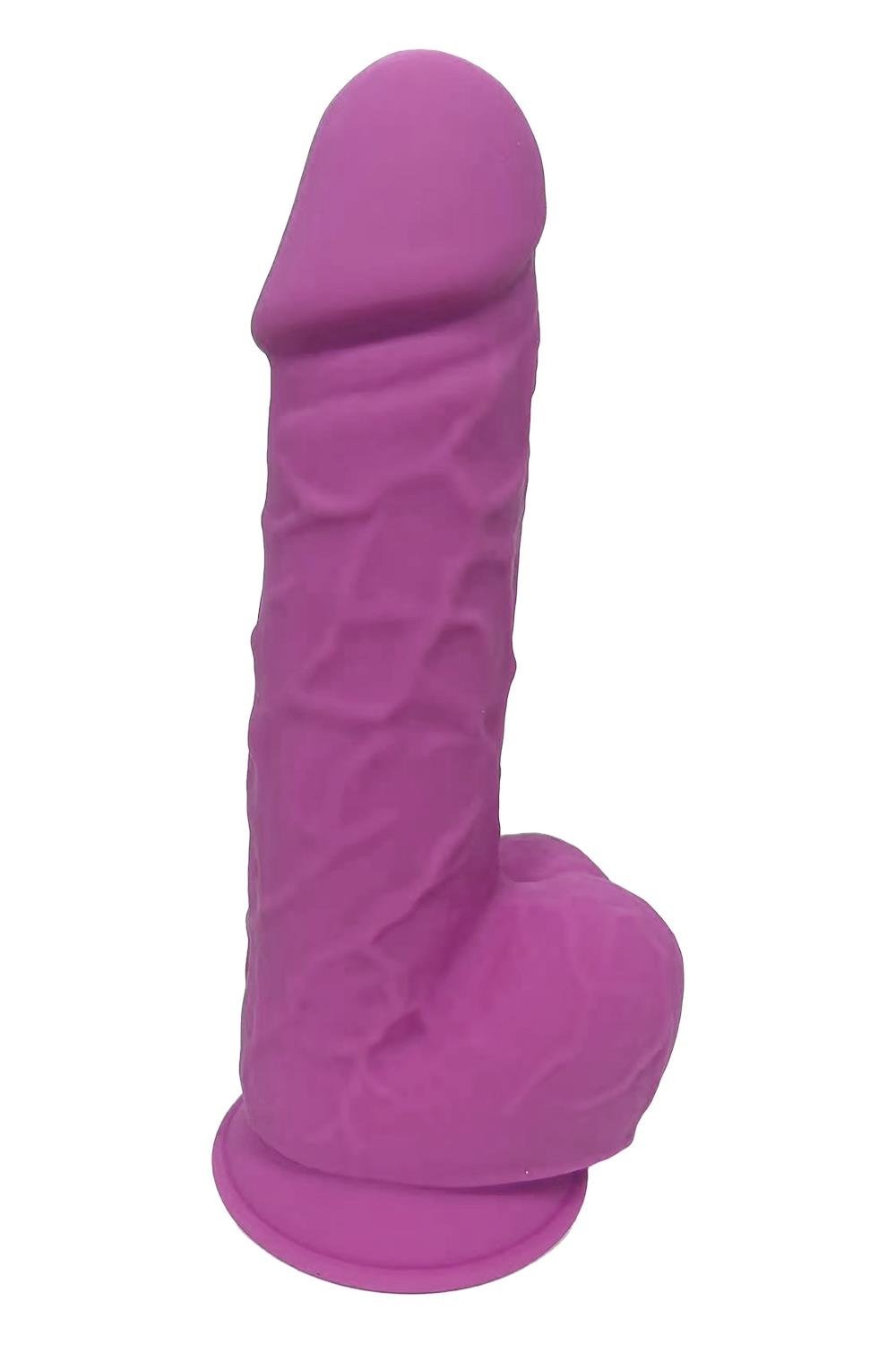 Фаллоимитатор термопластичный с мошонкой Dream Toys Real Love на присоске, фиолетовый