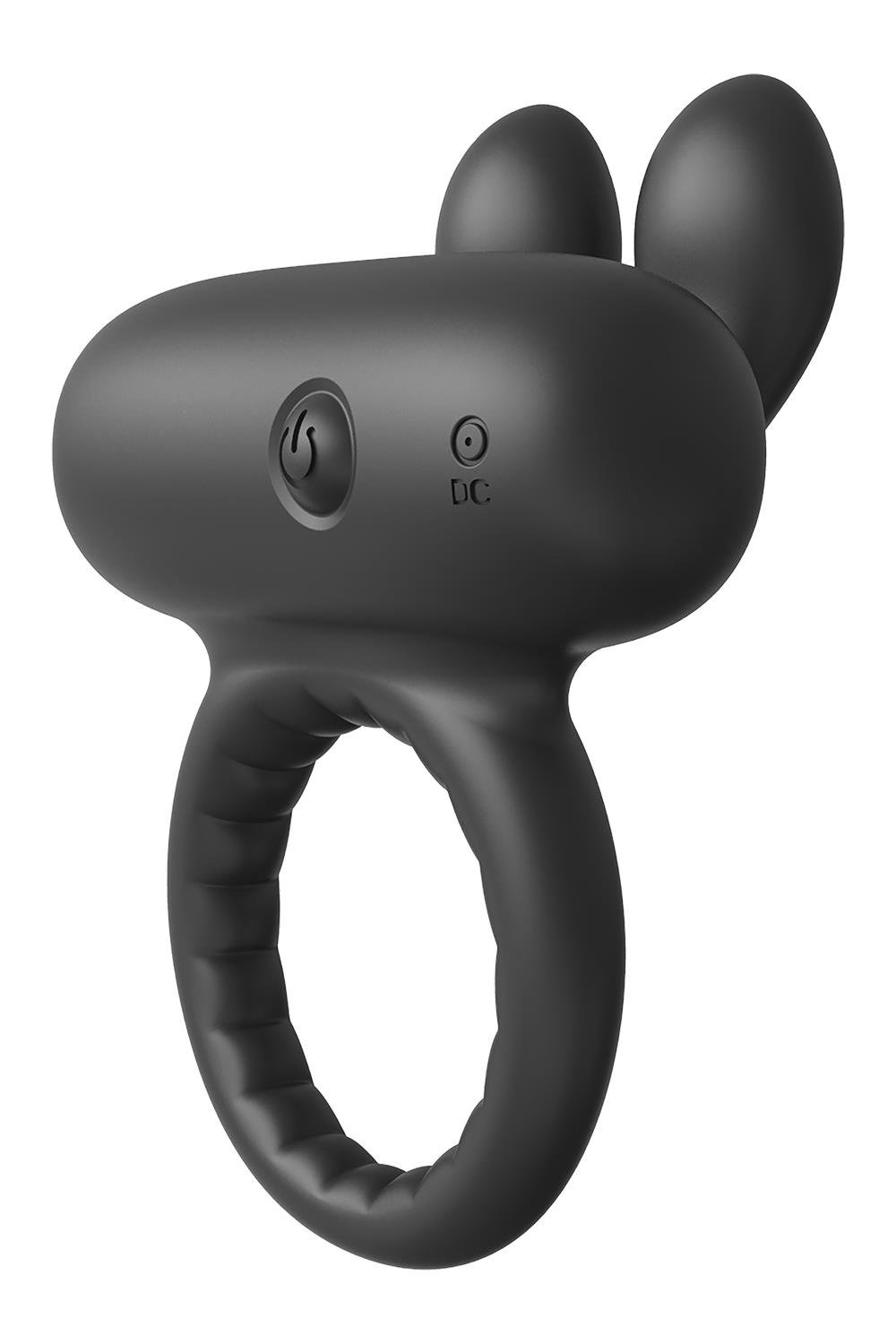 Ерекційне віброкільце Dreamtoys Ramrod Rabbit з вушками для клітора, чорне