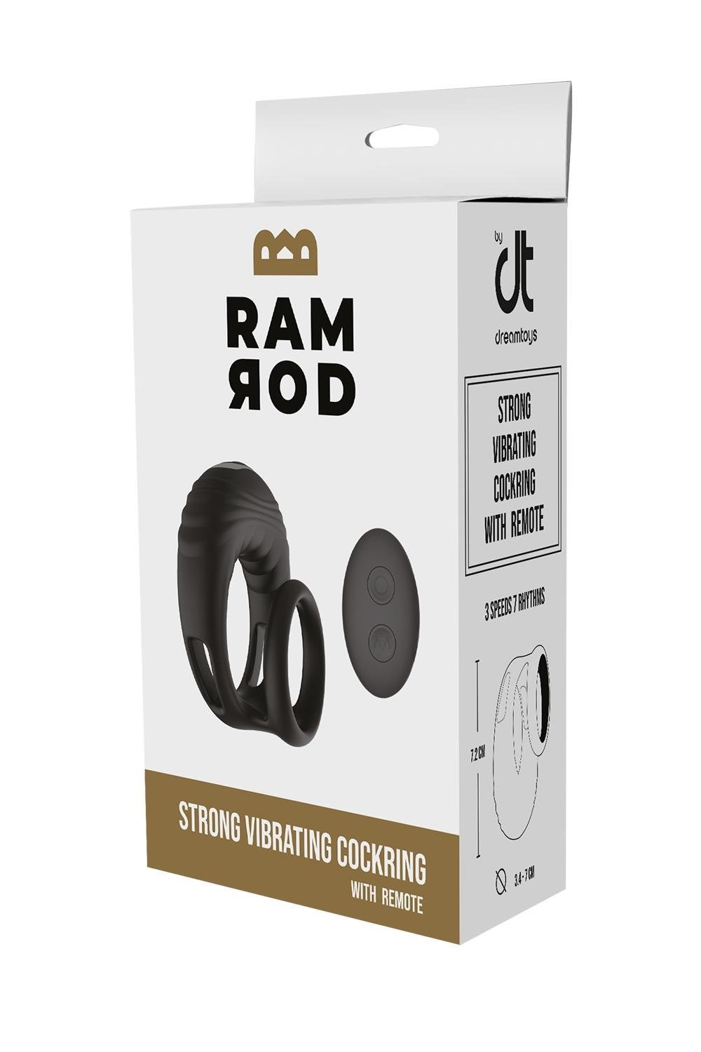 Ерекційне віброкільце Dreamtoys Ramrod з пультом, чорне