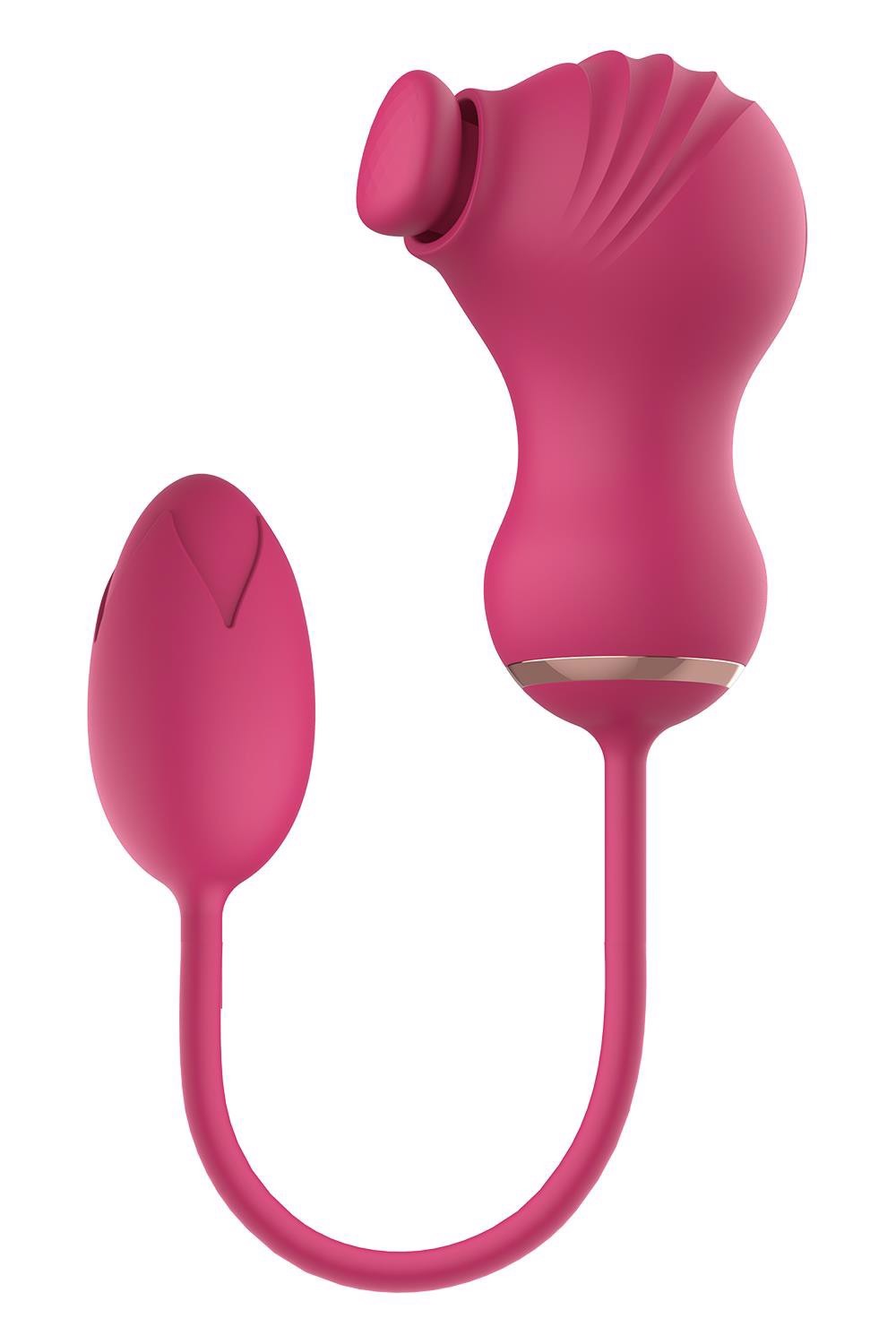 Гибкий двойной стимулятор и вибрационное яйцо Dream Toys Essentials, розовый