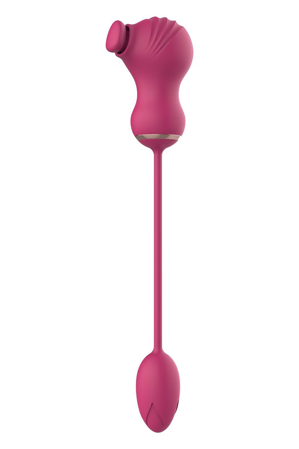 Гнучкий подвійний стимулятор та вібраційне яйце Dream Toys Essentials, рожевий