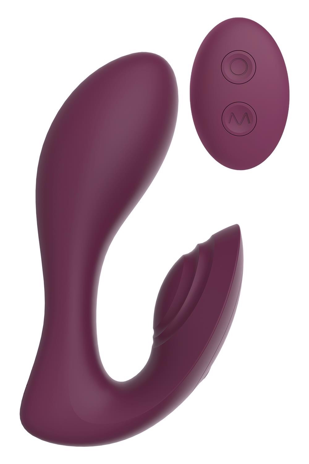 Вибратор двойной стимуляцией с пультом управления Dream Toys Essentials Ultra Dual Vibe, фиолетовый