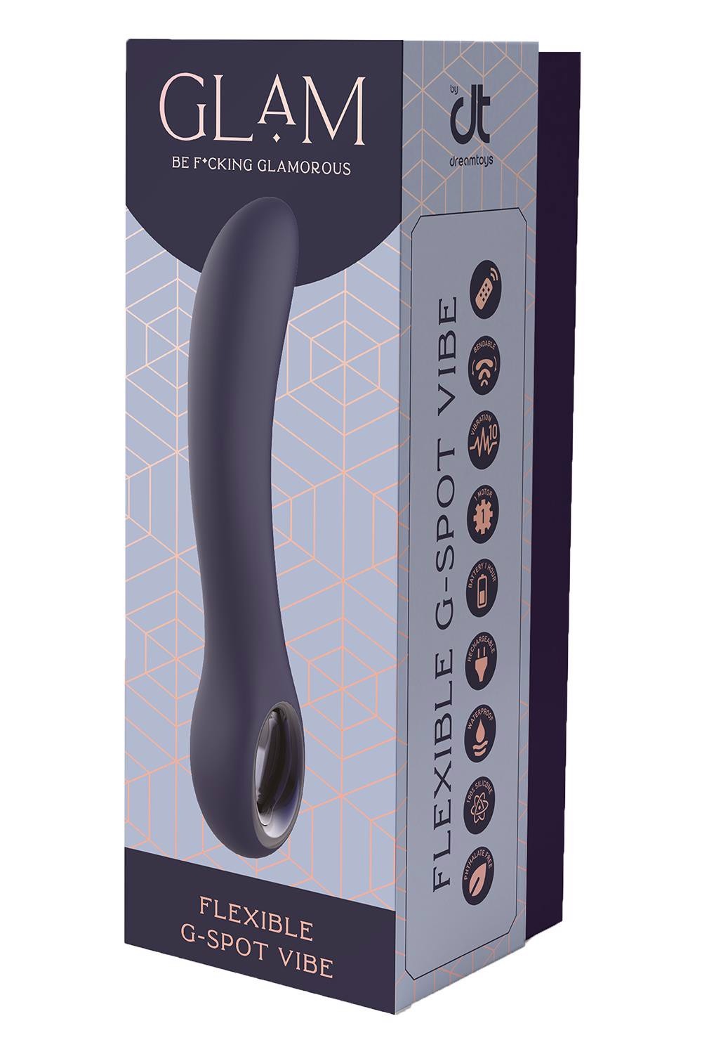 Гнучкий вібратор для точки G Dream Toys Glam Flexible G-Spot, синій