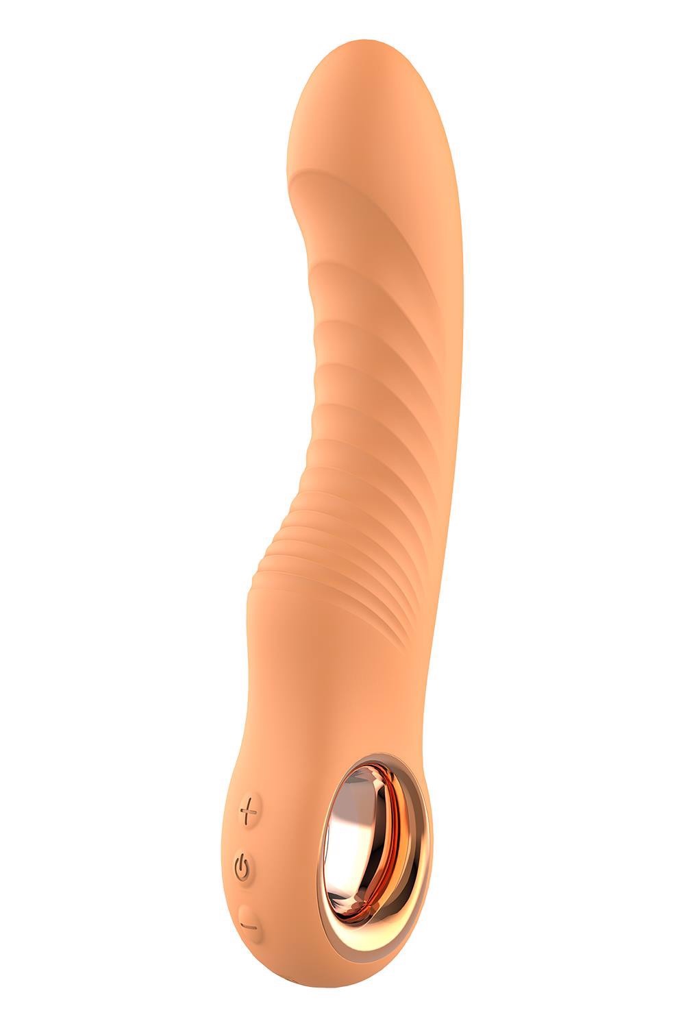 Вибратор ребристый Dream Toys Glam Flexible Ribbed Vibe, оранжевый