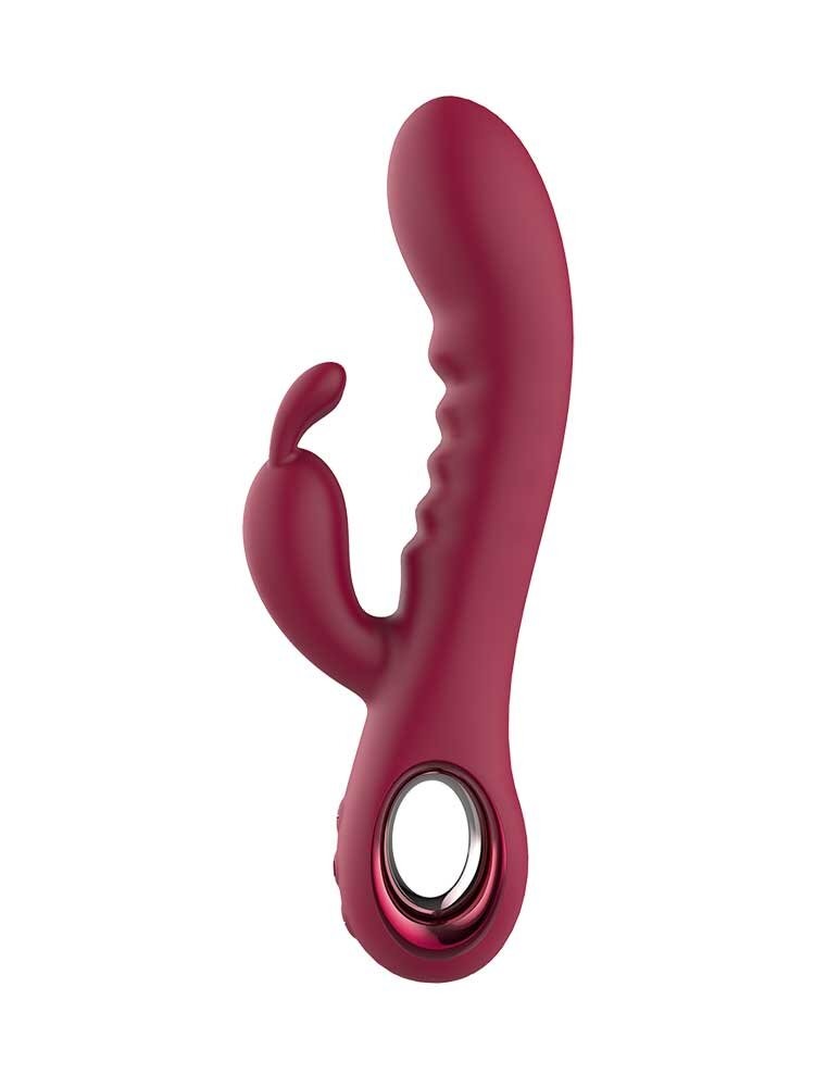 Вібратор кролик рельєфний Dream Toys Glam Rabbit Vibe, червоний