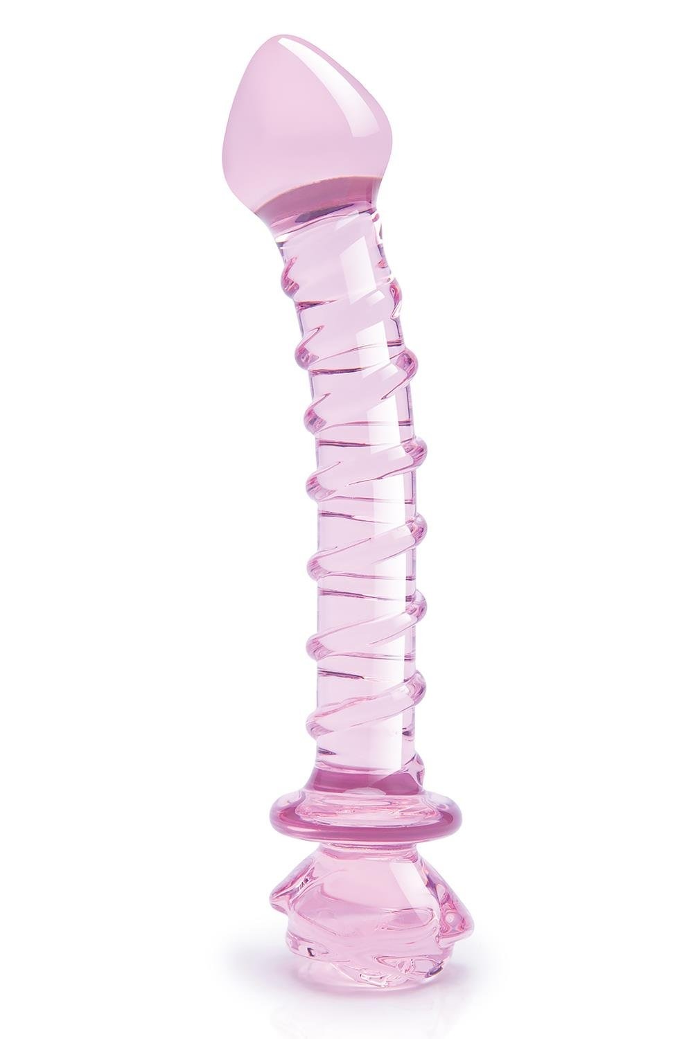 Спиральный фаллоимитатор для точки G из стекла Dream Toys Glaze Glass в форме бутона розы