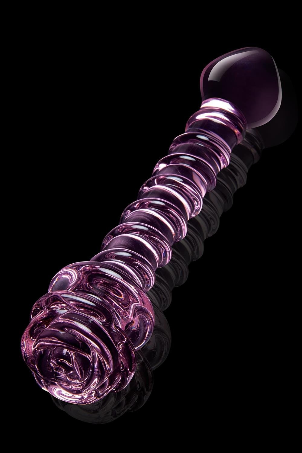Спиральный фаллоимитатор для точки G из стекла Dream Toys Glaze Glass в форме бутона розы