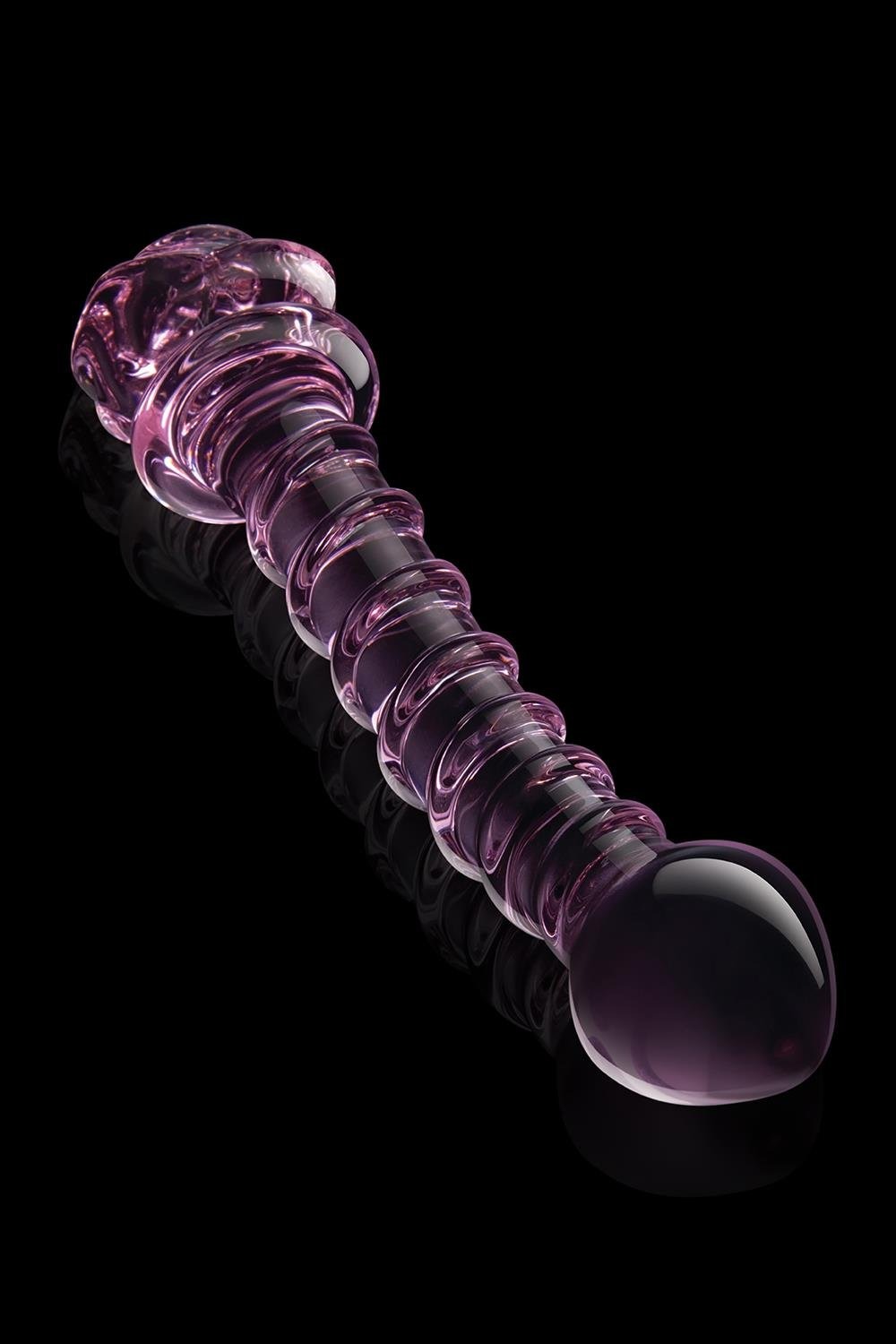 Спиральный фаллоимитатор для точки G из стекла Dream Toys Glaze Glass в форме бутона розы