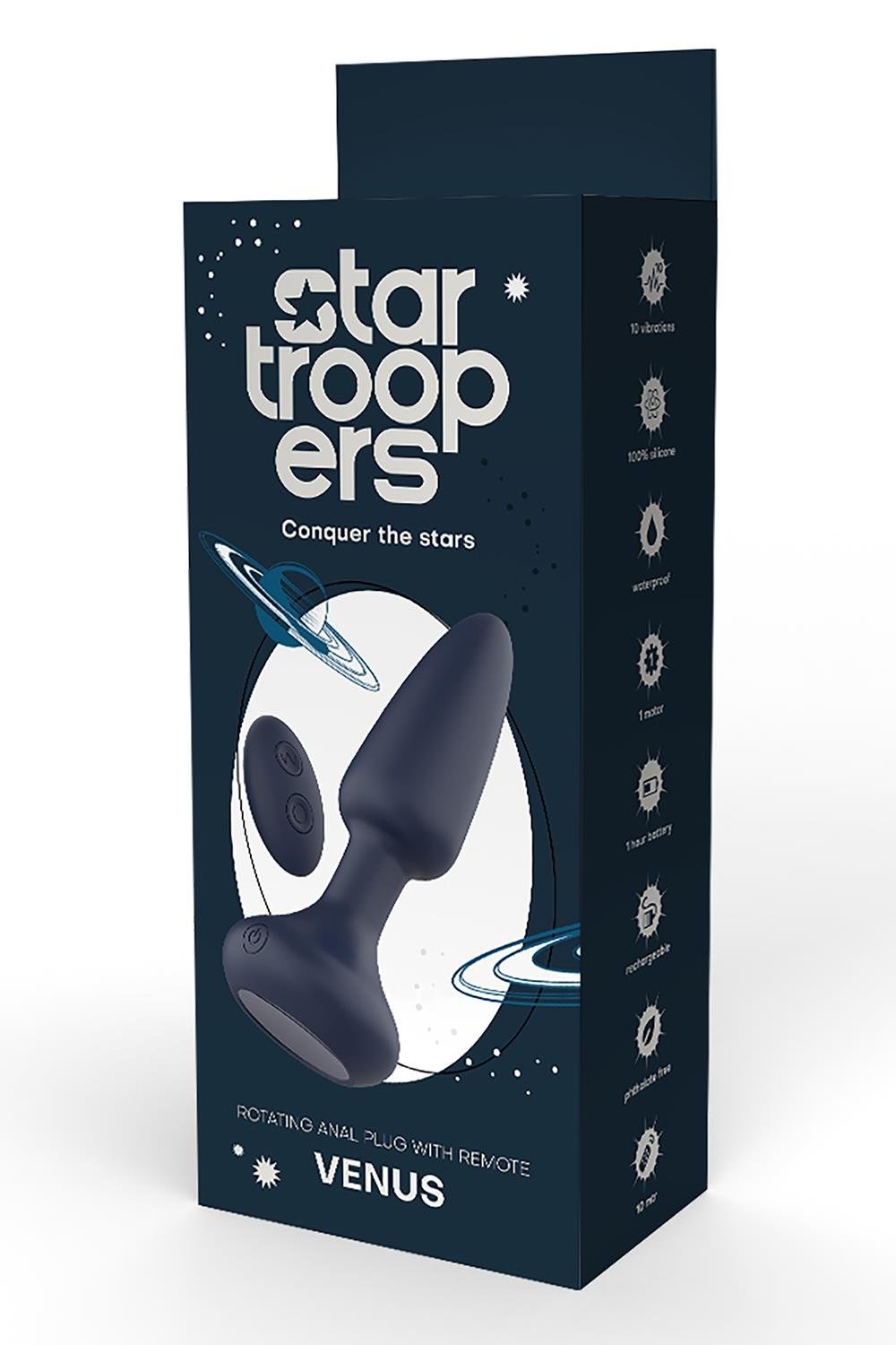 Анальна пробка DreamToys Startroopers Venus з дистанційним пультом керування, чорна
