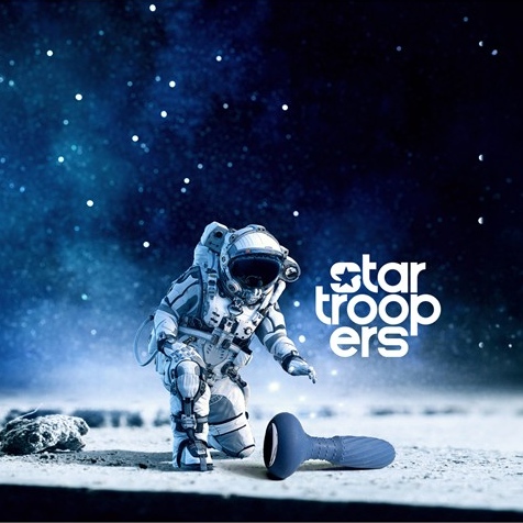 Анальний вібратор з пультом Dream Toys Startroopers Titan з обертовими кульками, синій
