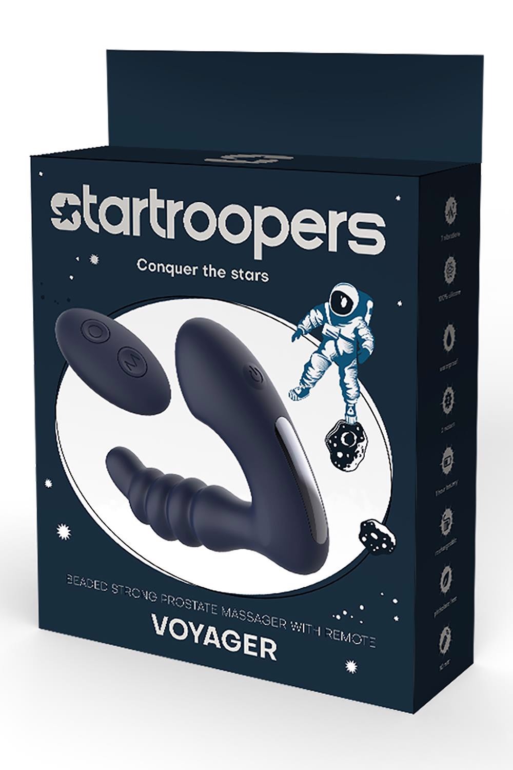 Масажер простати з вібрацією та пультом управління Dream Toys Star Troopers Voyager, чорний