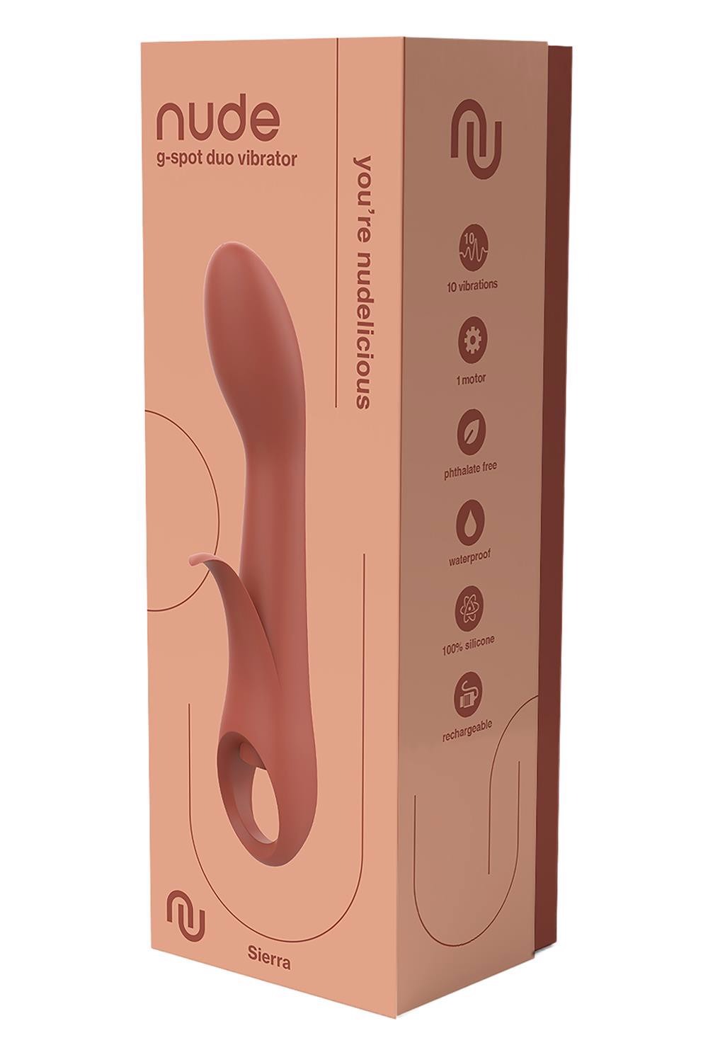 Вібратор Dream Toys Nude Sierra для точки G, коричневий