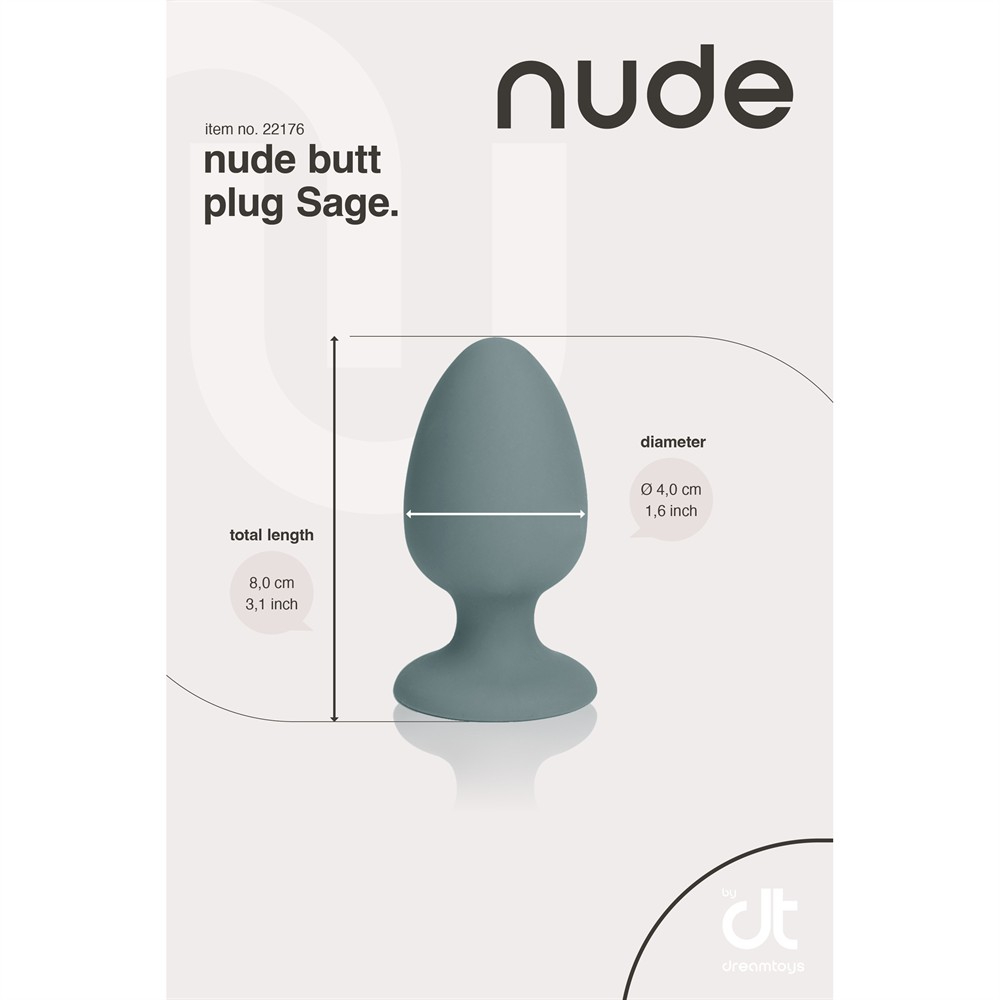 Анальна пробка Dream Toys Nude сіра, 8 х 4 см