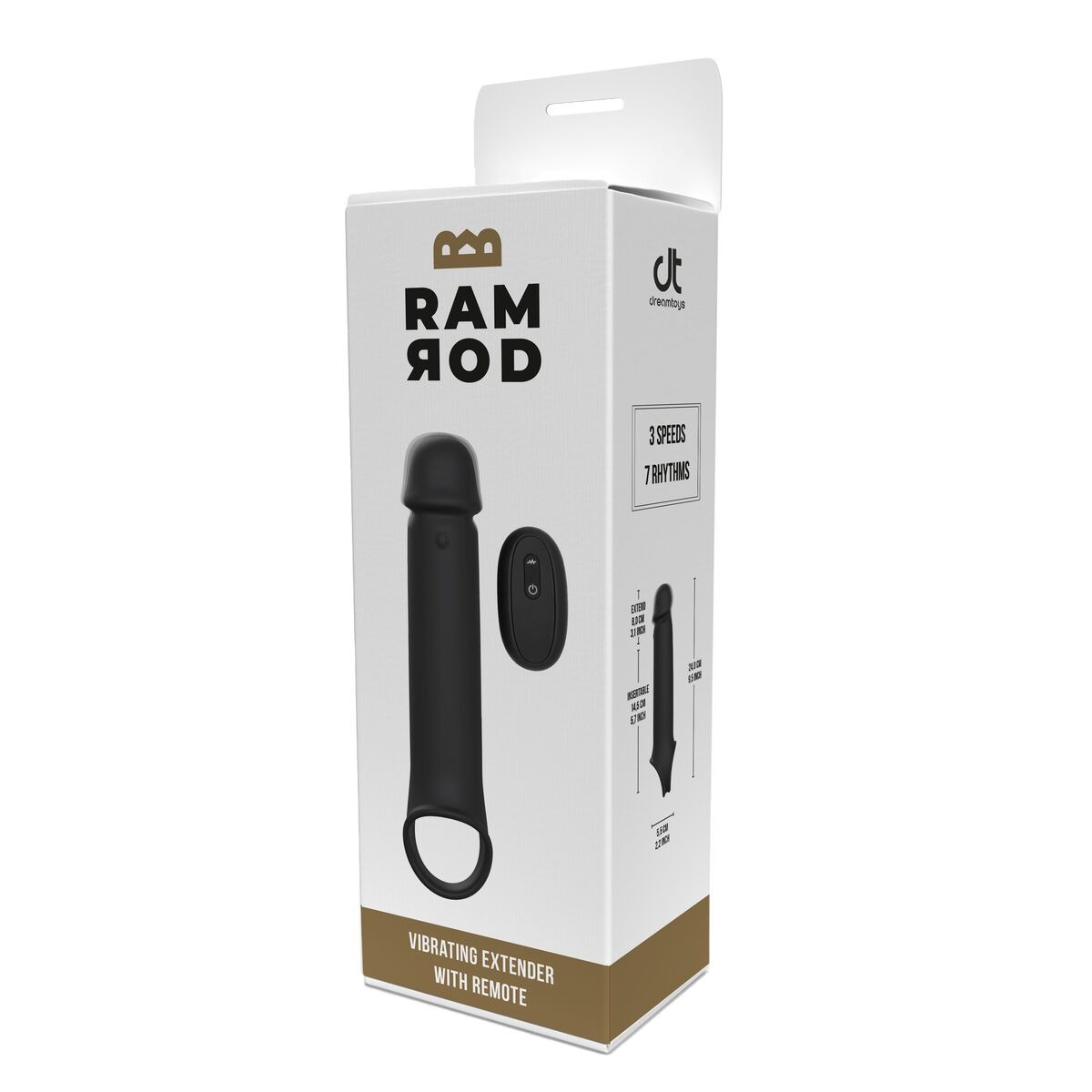 Вибронасадка на член удлиняющая DreamToys Ramrod с дистанционным управлением, черная
