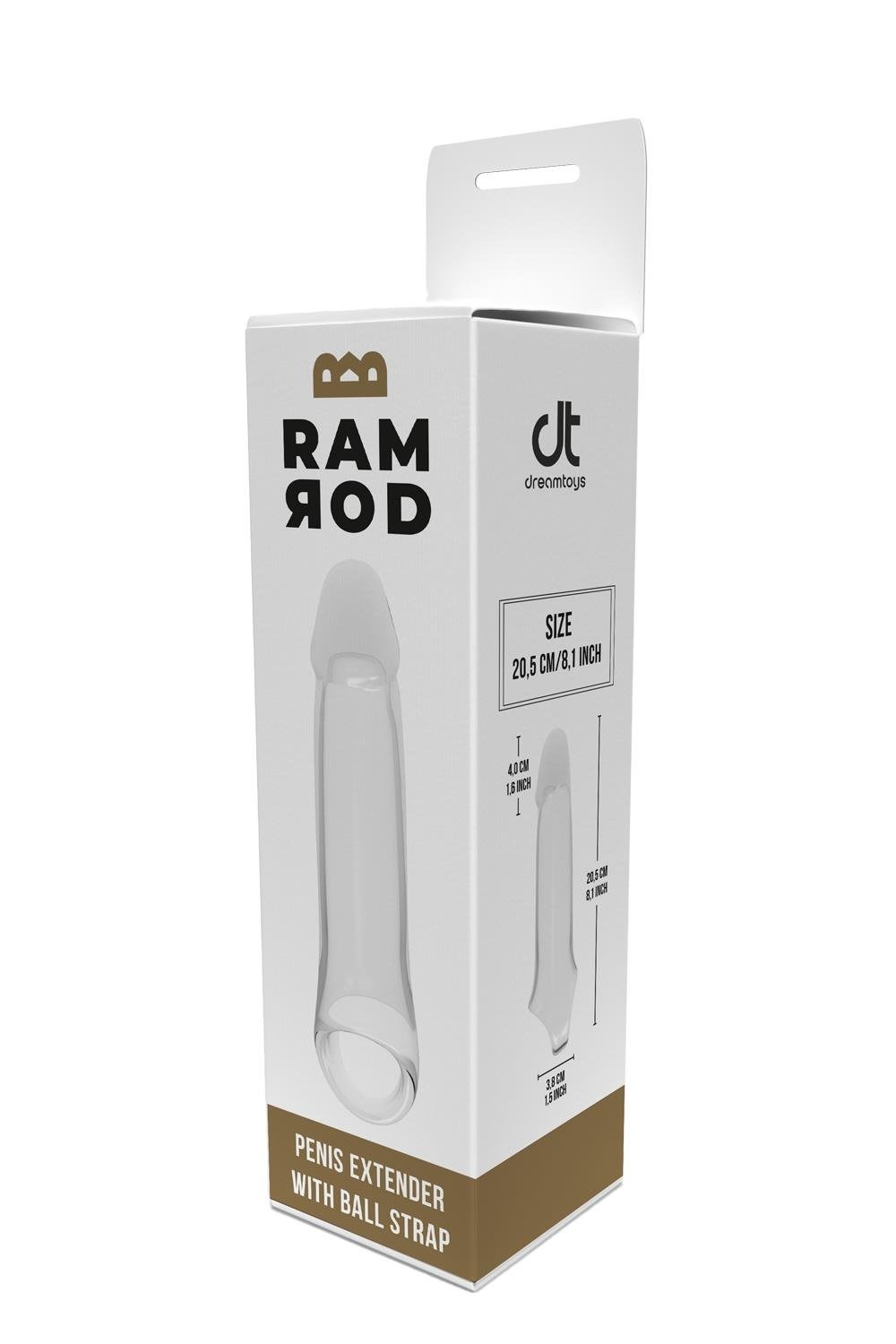 Подовжуюча гладка насадка для пеніса Dream Toys RAMROD, прозора