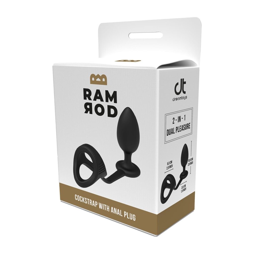 Пробка анальная с эрекционным кольцом Dream Toys Ramrod черные