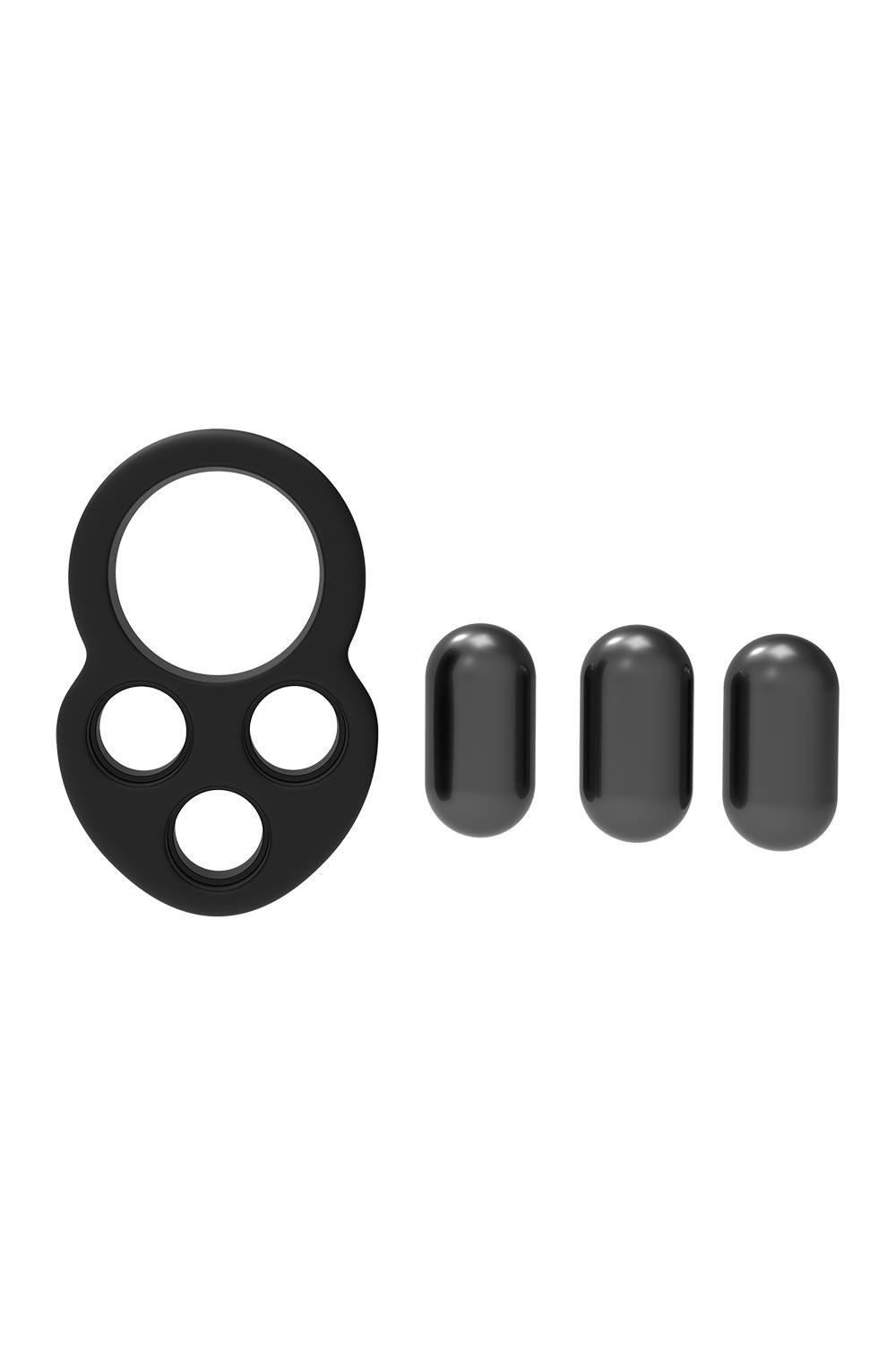 Ерекційне кільце Dreamtoys RAMROD з трьома обтяжувачами, чорне