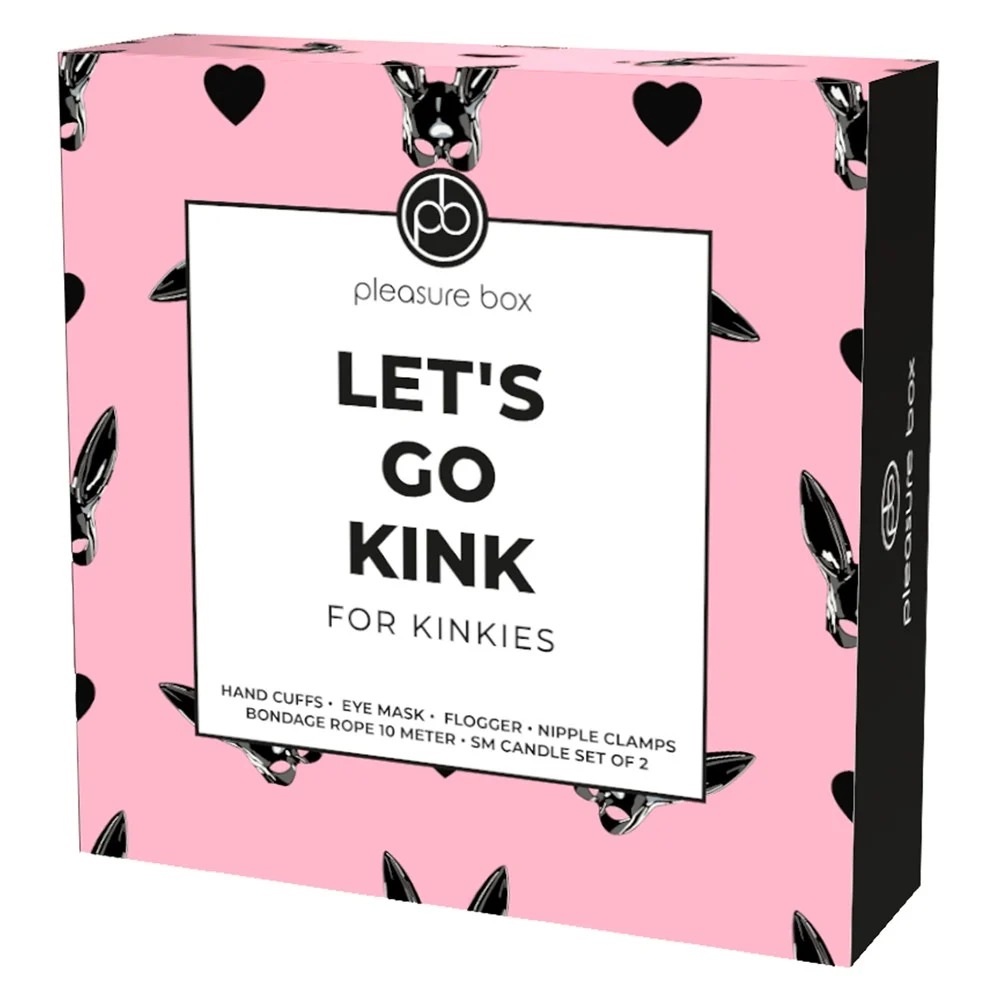 Набір БДСМ Pleasure Box Lets Go Kink: наручники, маска, флогер, затискачі, мотузка, свічки, 7 предметів