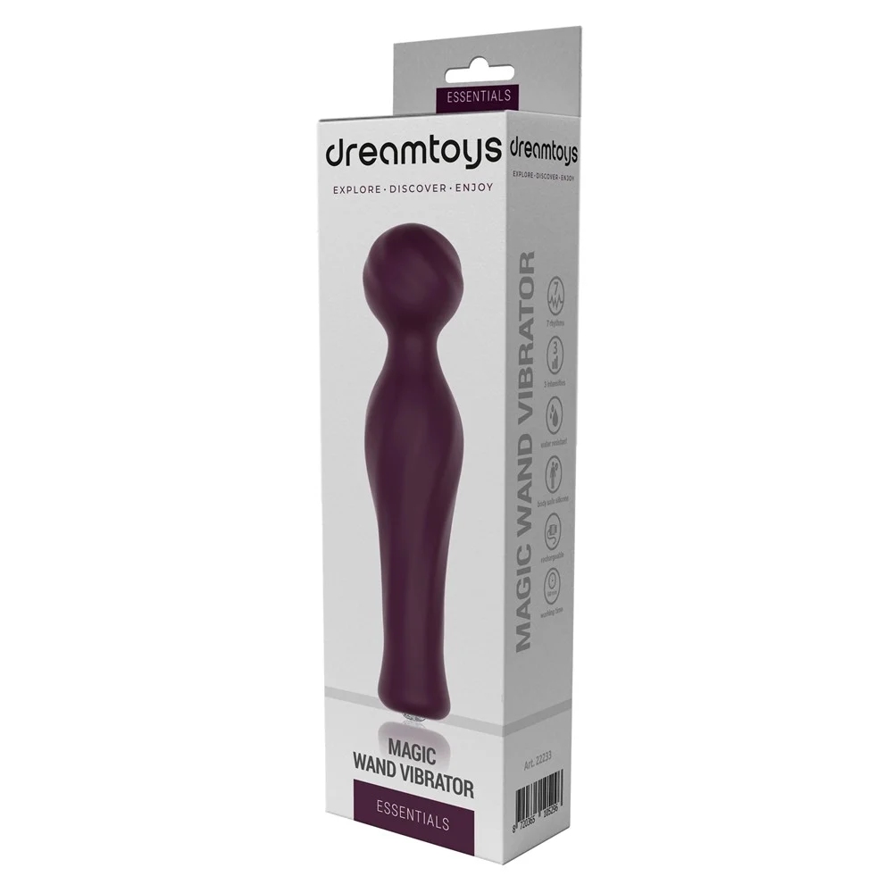 Вібратор-мікрофон Dream Toys Essentials Magic Wand зі стразами, бордовий, 16,5 см