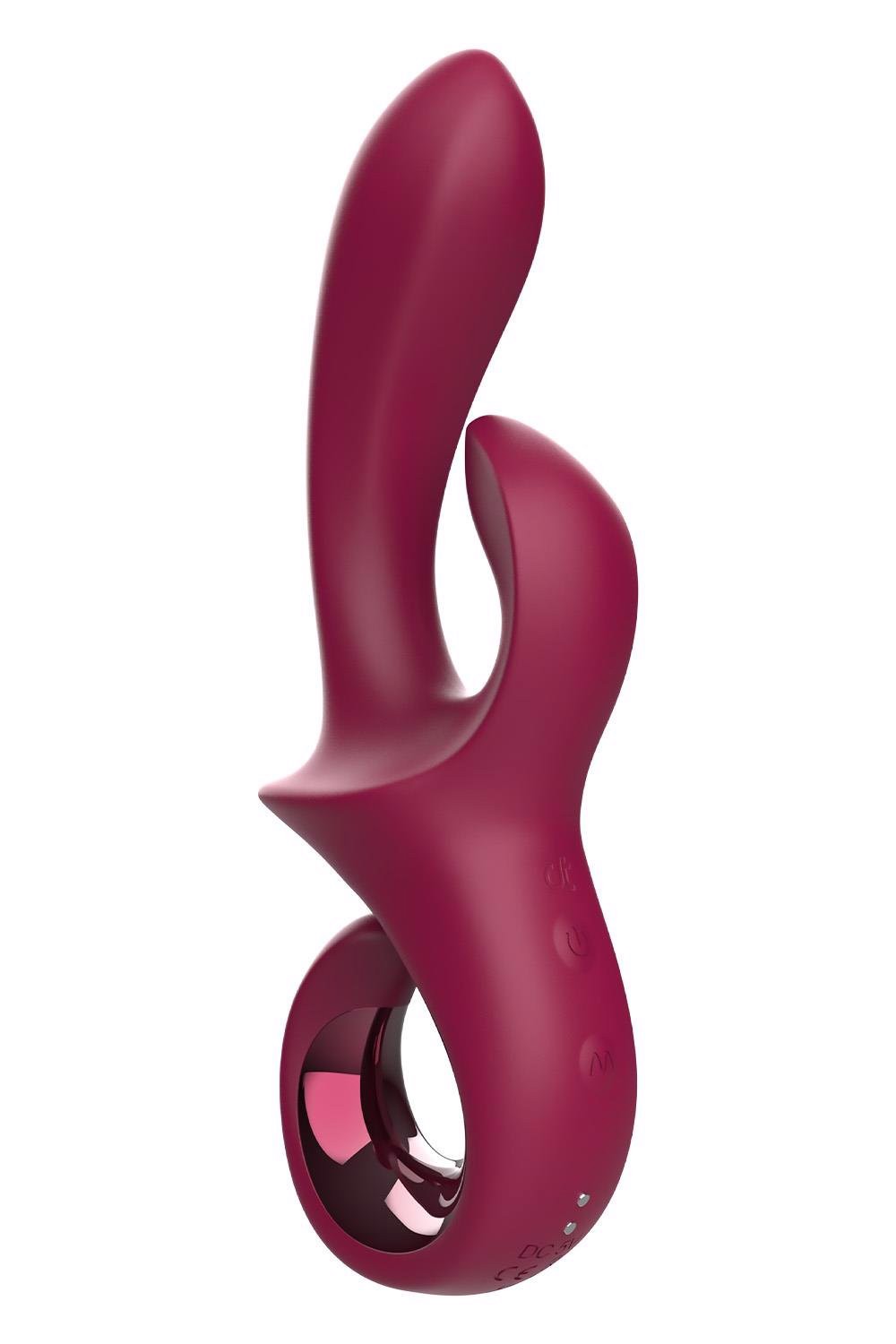 Вібратор-кролик Dreamtoys Glam Duo Vibrator з гачком ручкою, 22.7 х 4.2 см
