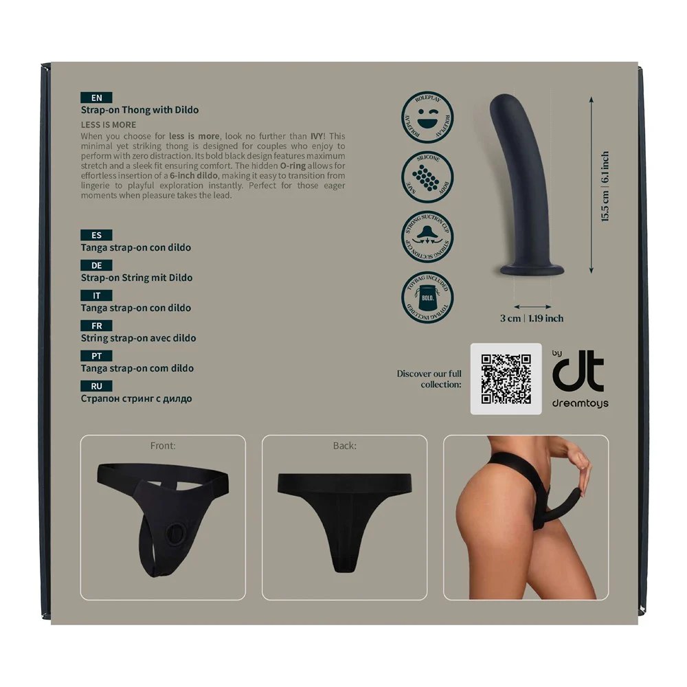 Страпон на трусиках Dream Toys Bold, чорний, 12,7 см
