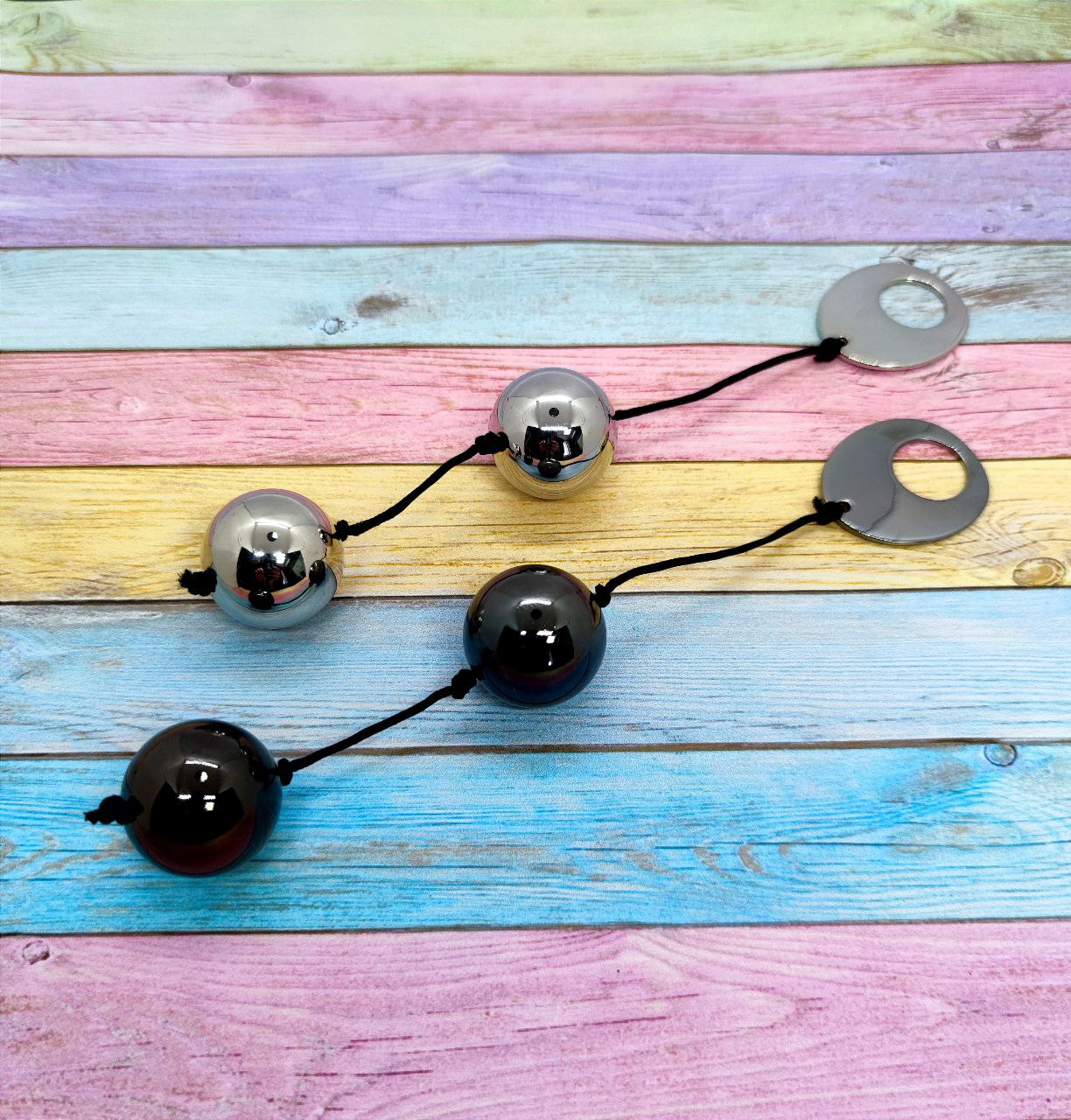 Металлические вагинальные шарики DOMINO METALLIC BALLS, CHROME BLACK