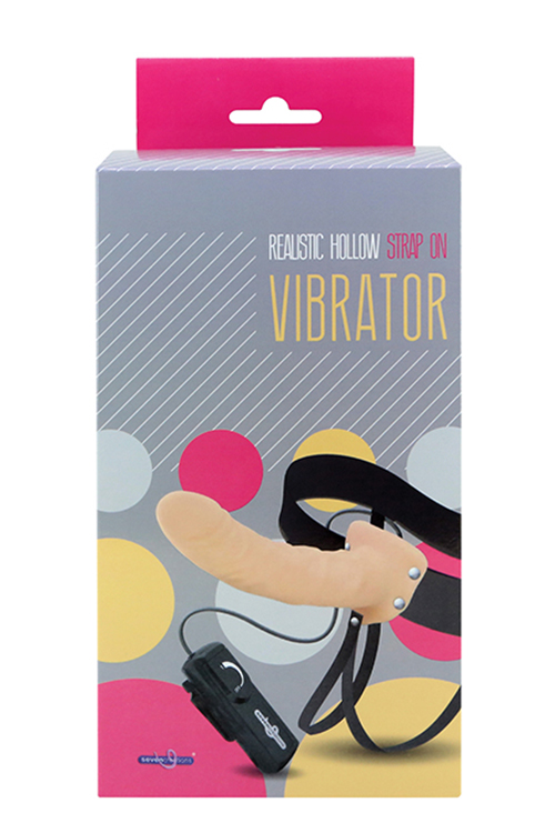 Страпон з вібрацією REALISTIC HOLLOW STRAP ON VIBRATOR 8INCH