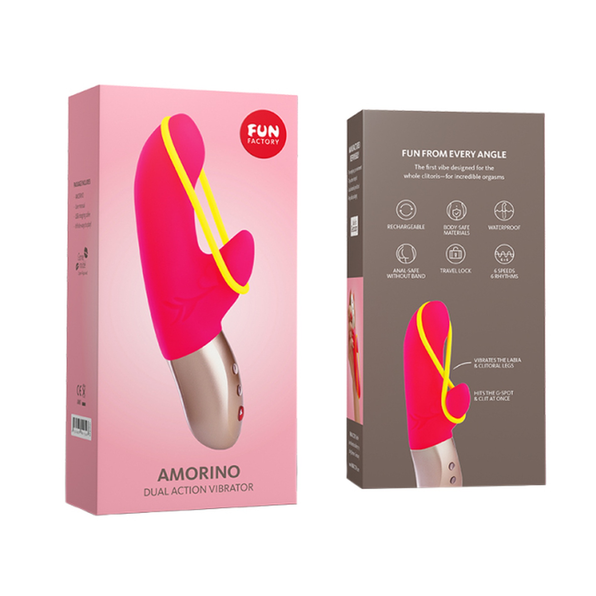 Вібратор-кролик Fun Factory Amorino, силіконовий, рожевий