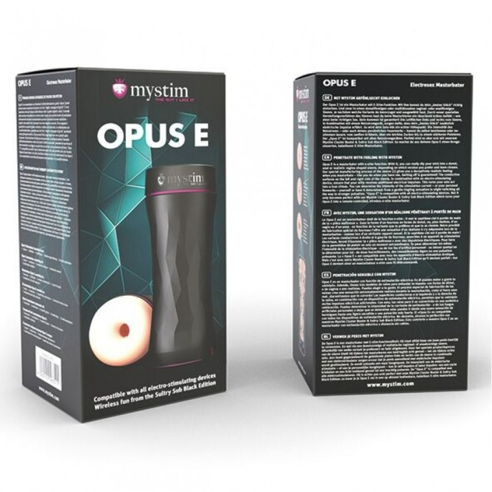 Мастурбатор з електростимуляцією Mystim Opus E Donut, бежевий, 21.5 х 8.4 см