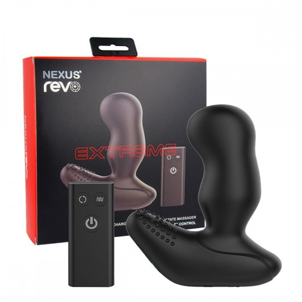 Массажер простаты с ротацией Nexus Revo Extreme, с пультом, черный, 14 х 3.4 см