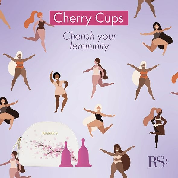 Менструальні чаші Rianne S Femcare Cherry Cup 2шт, в косметичці, рожев