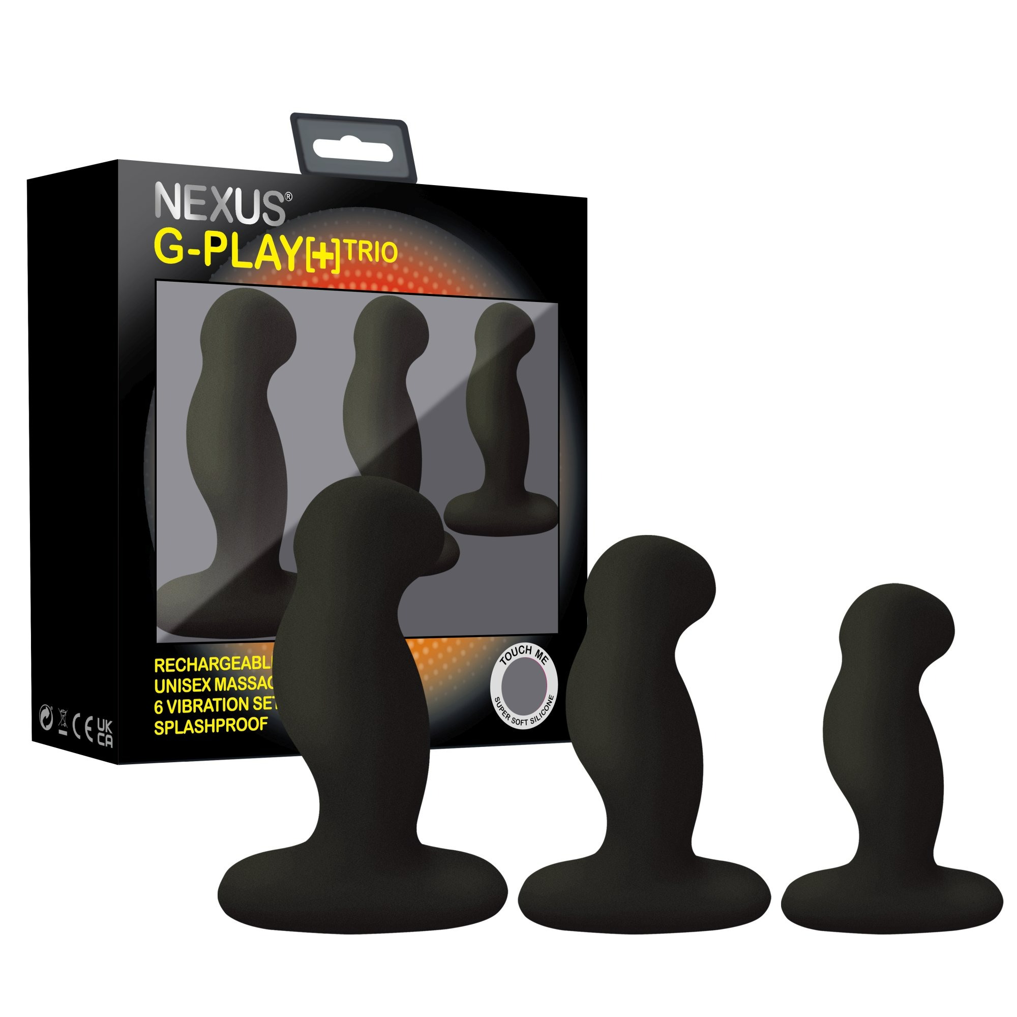 Набір вібраторів унісекс Nexus G-Play Trio Plus S/M/L, чорний