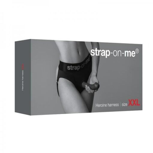 Трусики для страпона, XXL, Strap-On-Me кольцевое крепление, с отрытыми ягодицами, черные