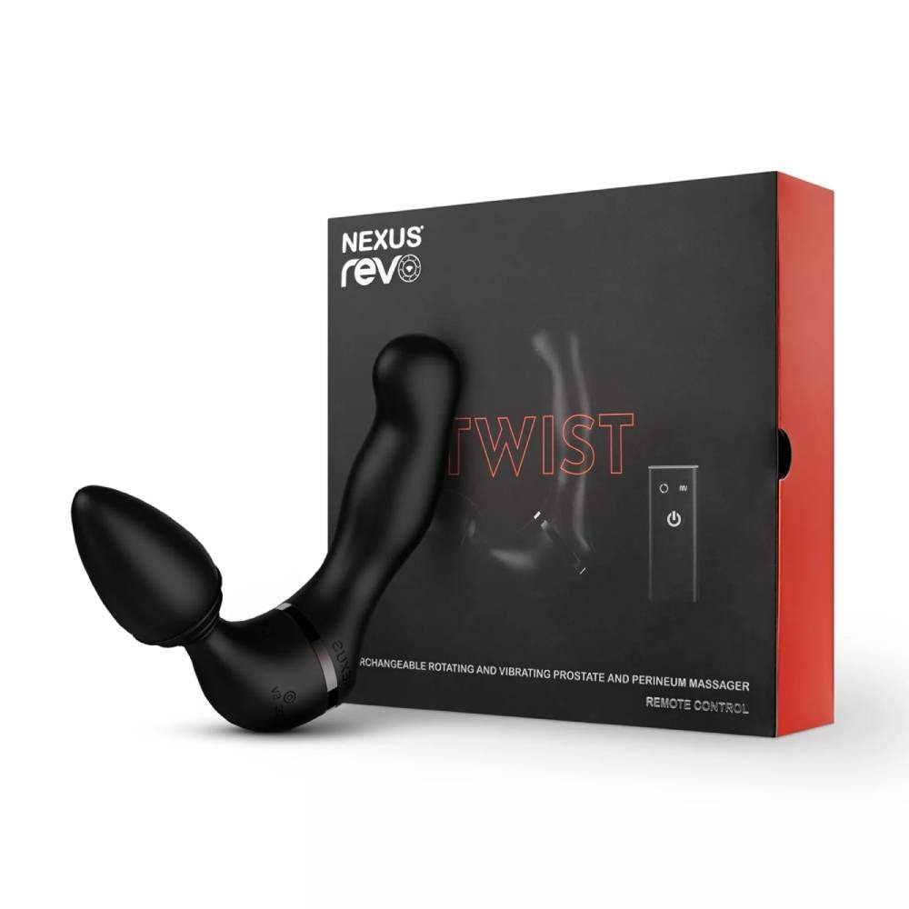 Анальний вібратор із дистанційним пультом Nexus Revo Twist чорний, 9.8 х 4 см