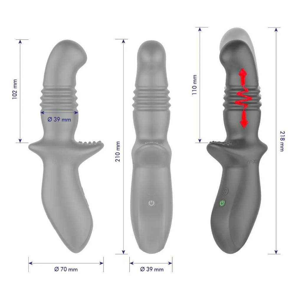 Масажер простати з фрикціями та ротацією Nexus Thrust Anal чорний, 20.4 х 3.9 см
