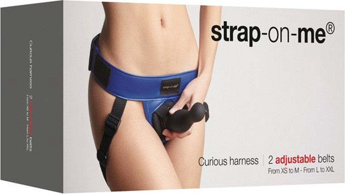 Трусики для страпону Strap-On-Me - Curious синій металік