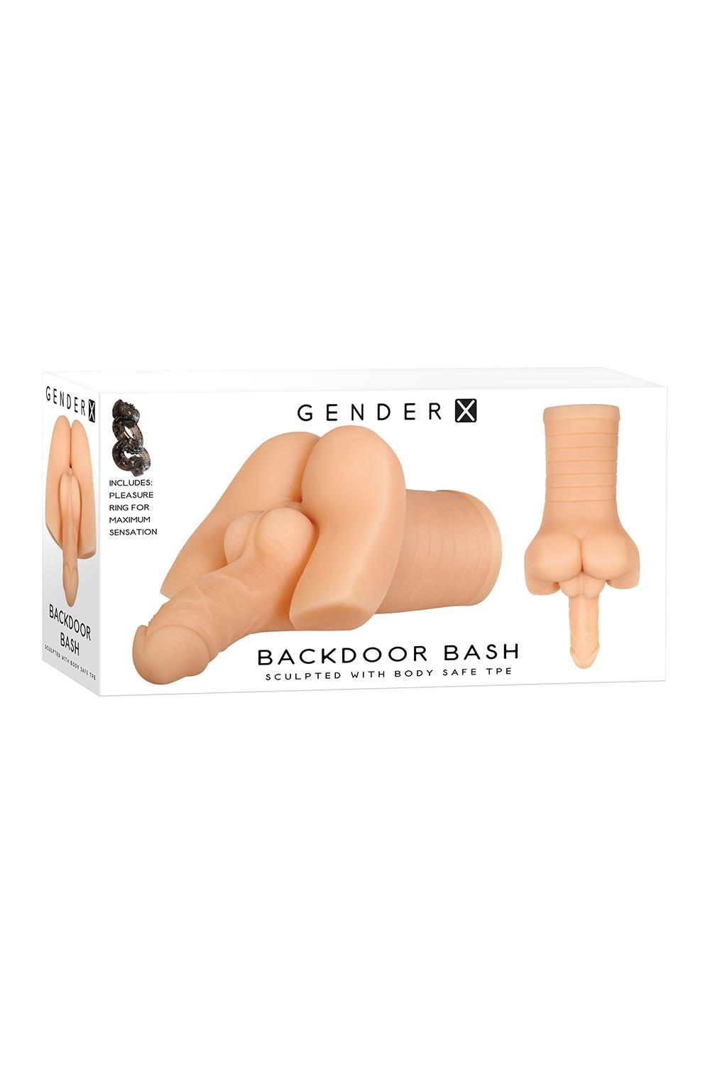 Мастурбатор Gender X Backdoor Bash бежевий, 28 см