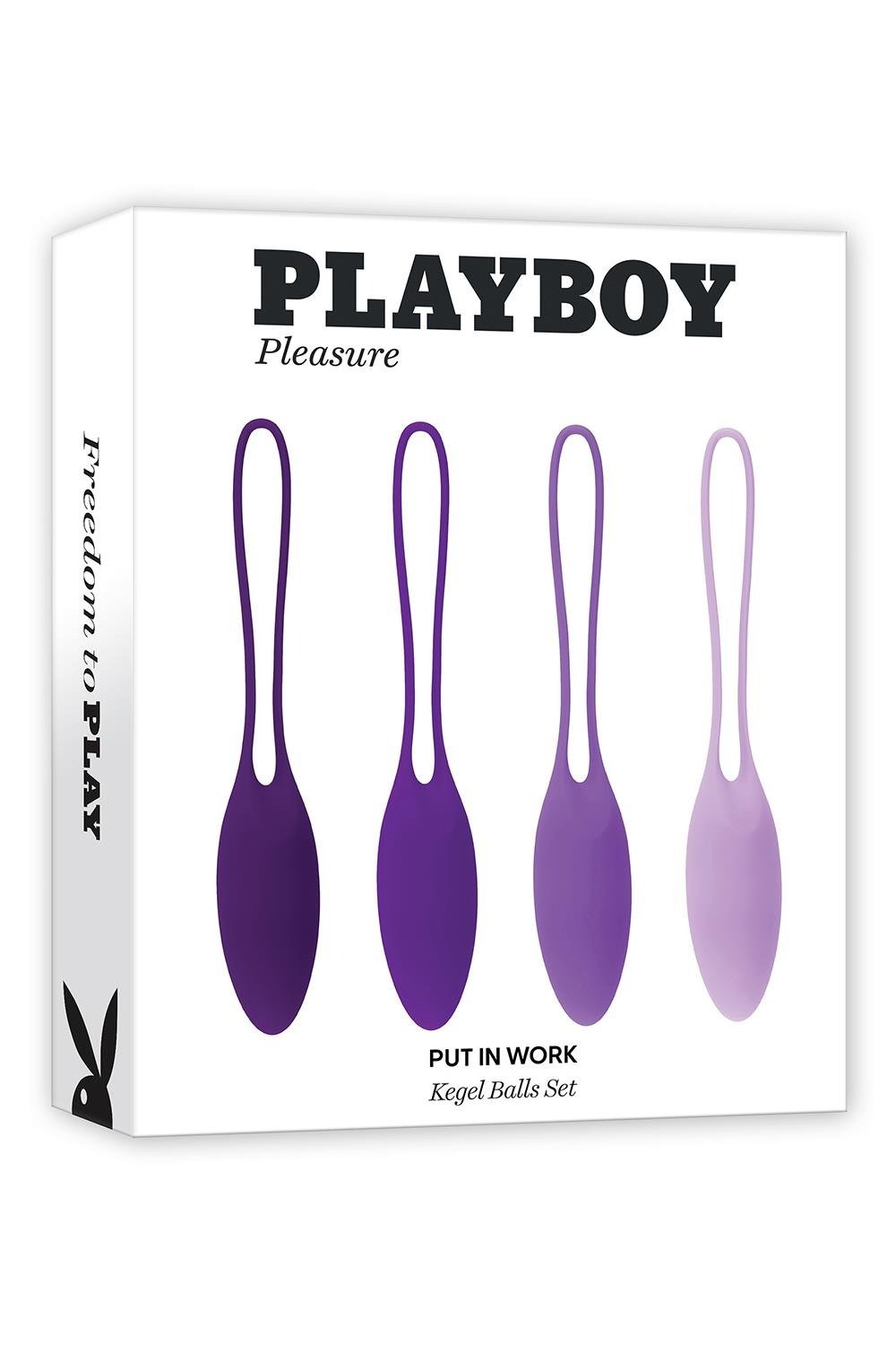 Набір тренажерів Кегеля Evolved Playboy Put In Work 4 вагінальних яйця, фіолетовий