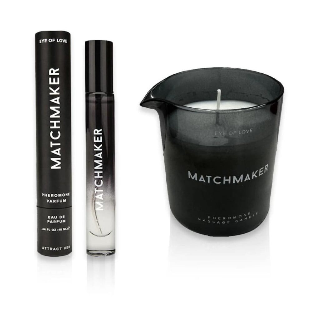 Масажна свічка з феромонами Eye Of Love Matchmaker Black Diamond у склянці, чорна