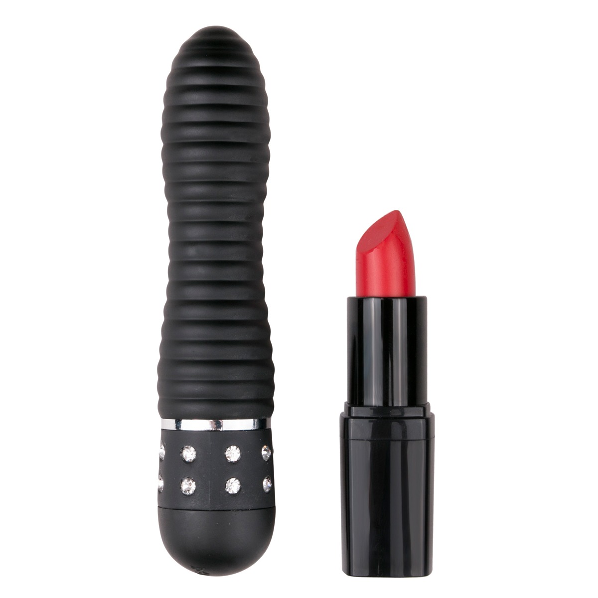 Вібратор ребристий Love Diamond Vibrator чорний, 11.4 см