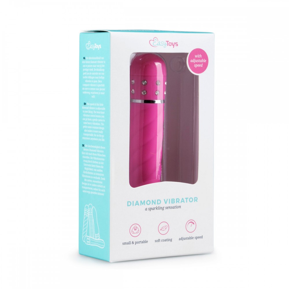 Вібратор рельєфний Love Diamond Vibrator рожевий, 11.4 см