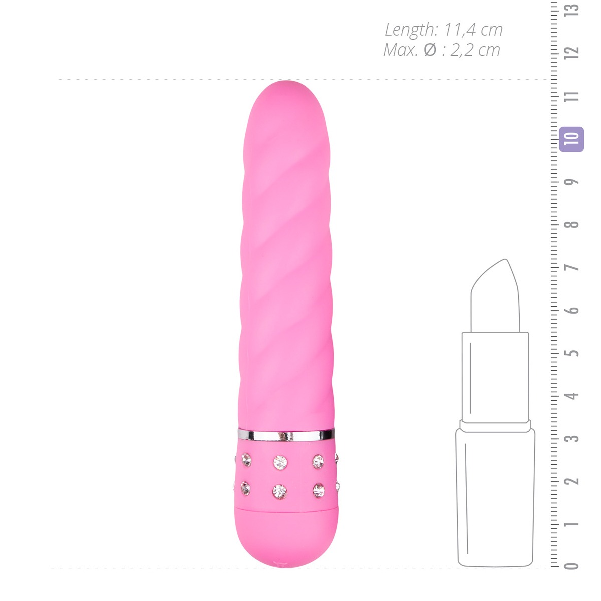 Вібратор рельєфний Love Diamond Vibrator рожевий, 11.4 см