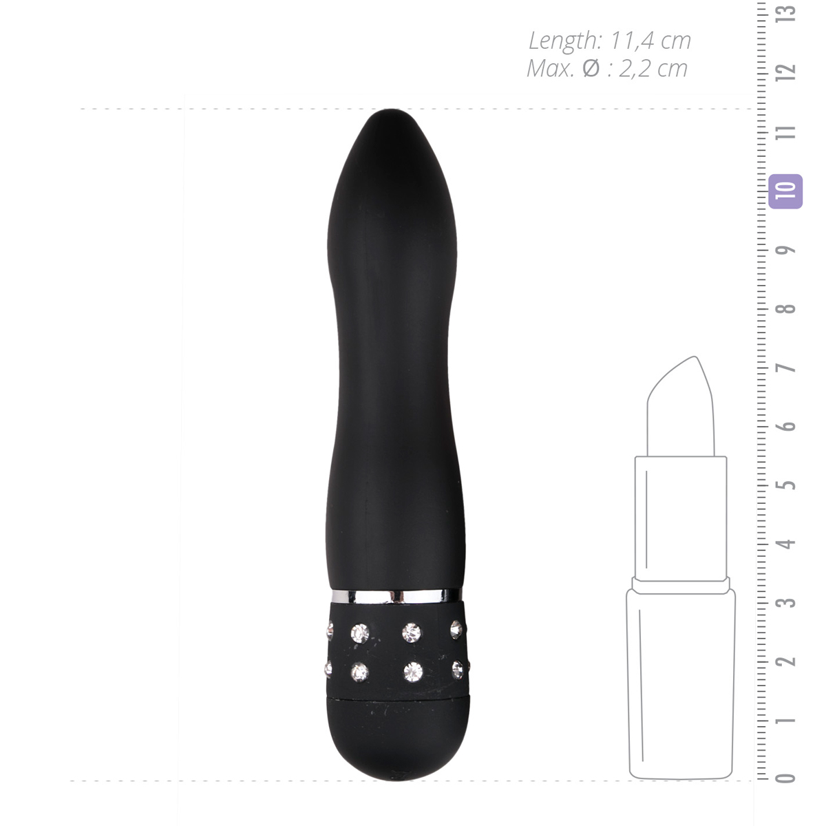 Вібратор Love Diamond Vibrator чорний, 11.4 см