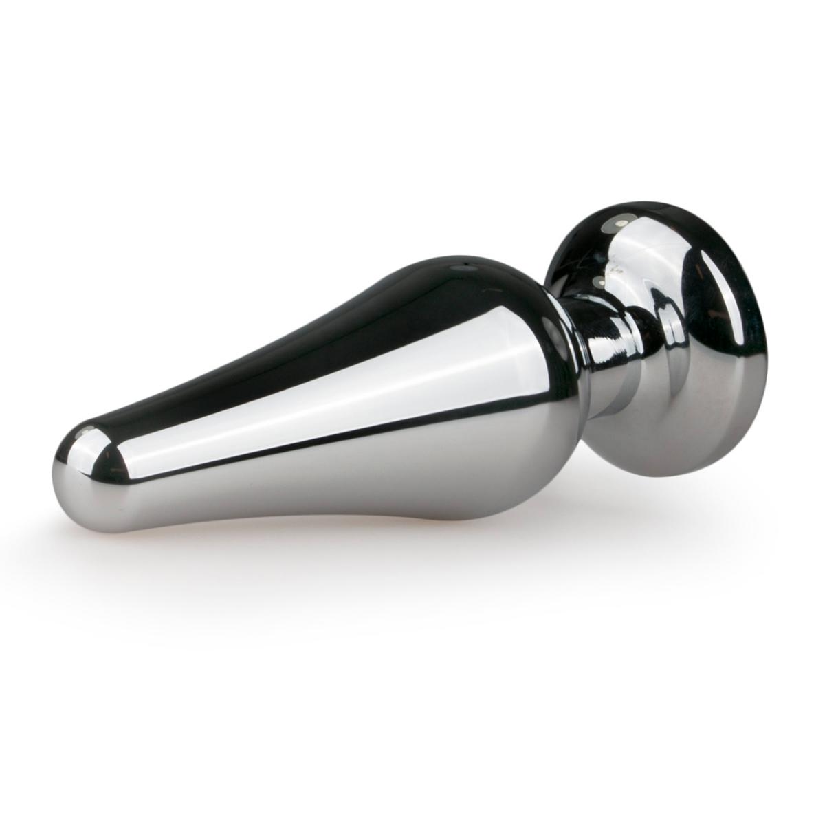 Анальная пробка Easytoys с камнем Metal Butt Plug No. 11 - Silver/Pink