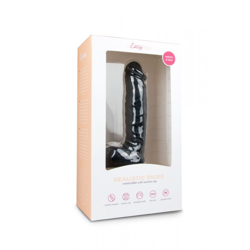 Фалоімітатор EasyToys Realistic Dildo - 22,5cm ЧОРНИЙ