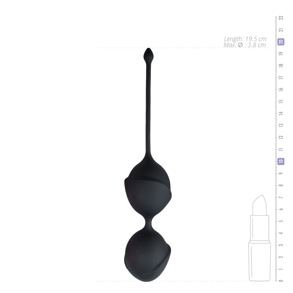 Вагінальні кульки Easytoys, силіконові, чорні, 19.5 х 3.8 см