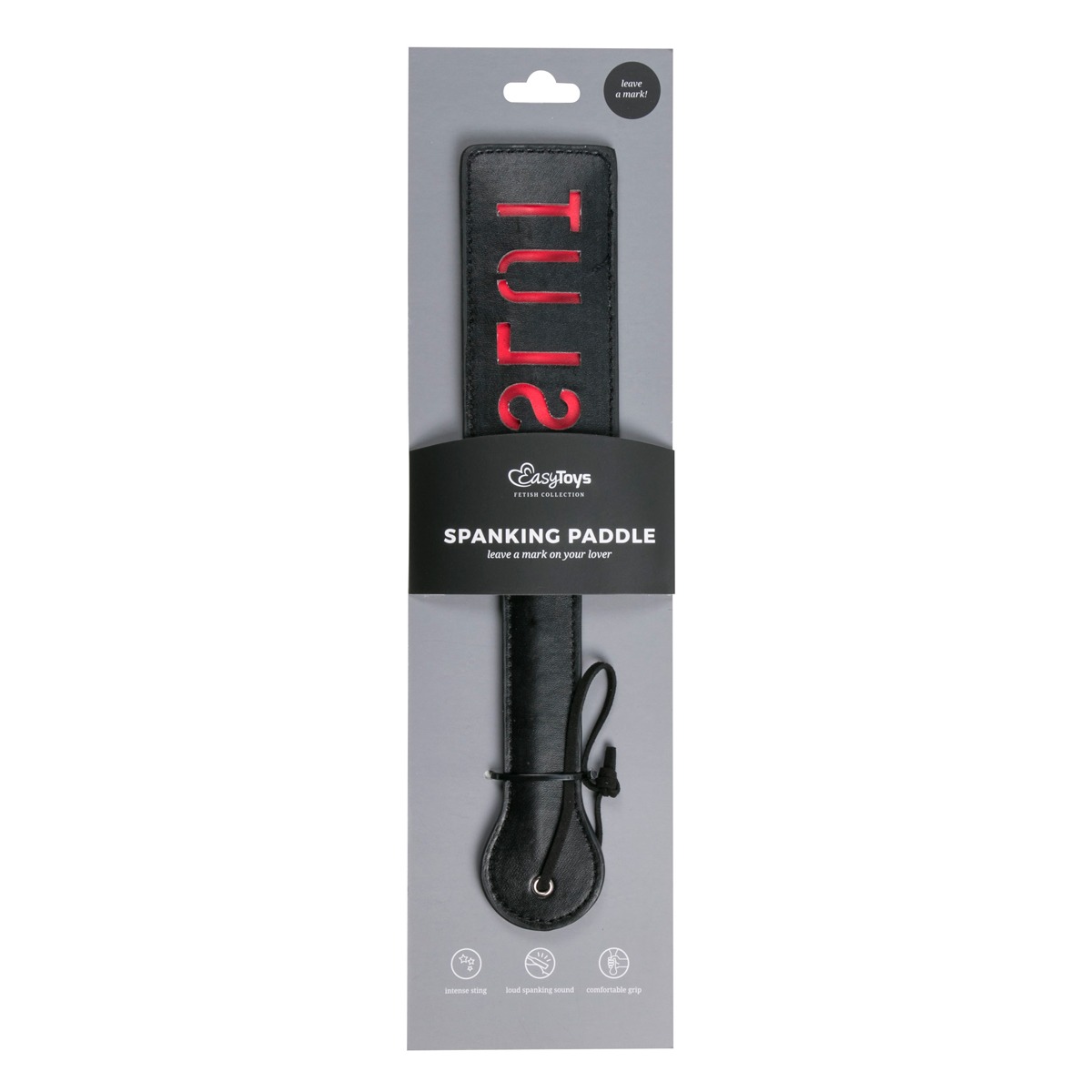 Паддл із написом Slut від Easy Toys, чорний з червоним, 33 см