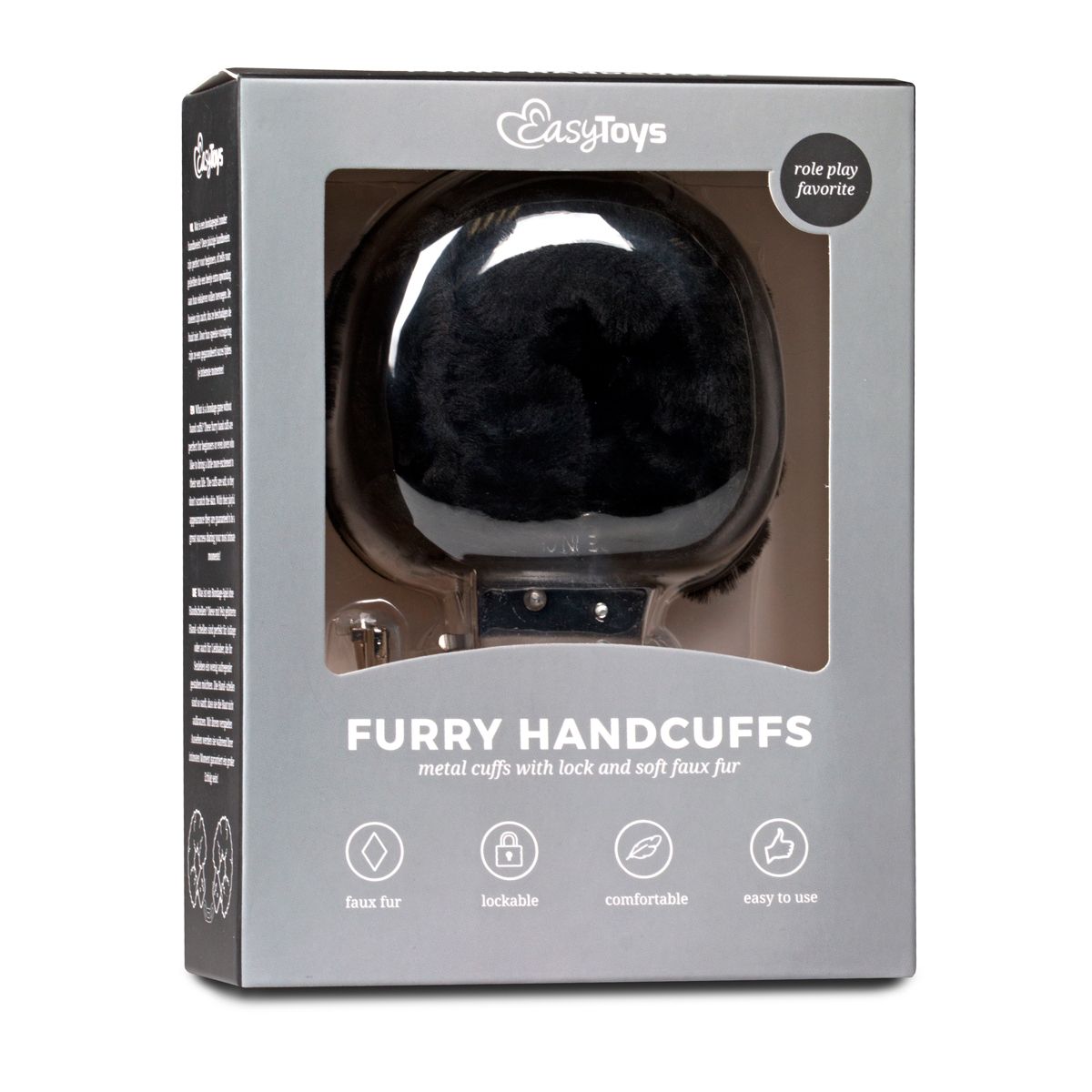 Наручники EASYTOYS Furry Handcuffs - Black